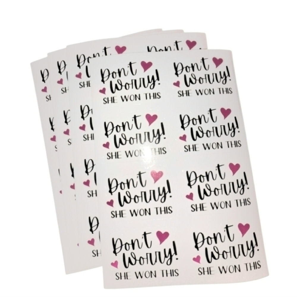 Don't Worry She Won This Stickers Pack of 80 1.5"x2"